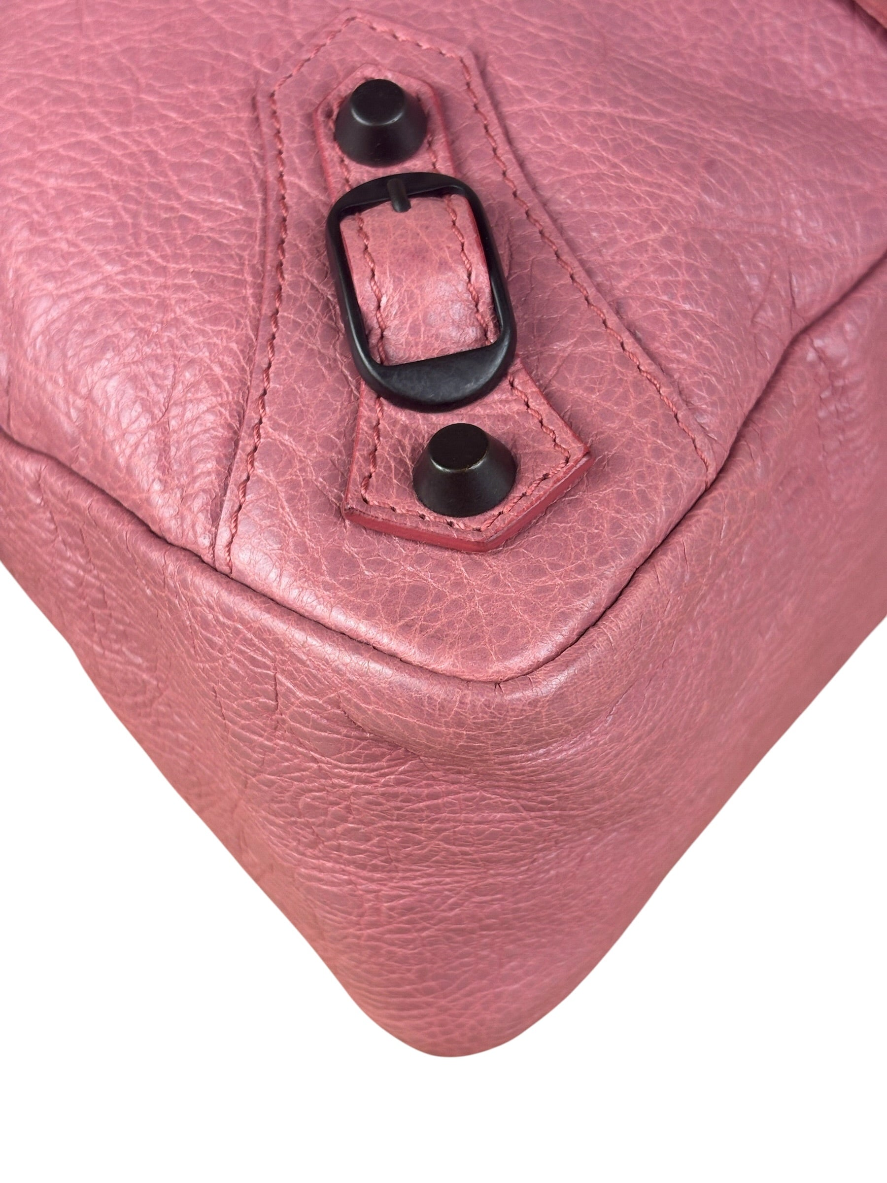 Balenciaga Rose Burbon Leather Large Premier Clutch Bag