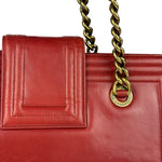 Chanel Red Leather Large Jetsetter Boy 2Way Handbag 2011