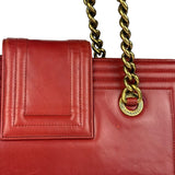 Chanel Red Leather Large Jetsetter Boy 2Way Handbag 2011