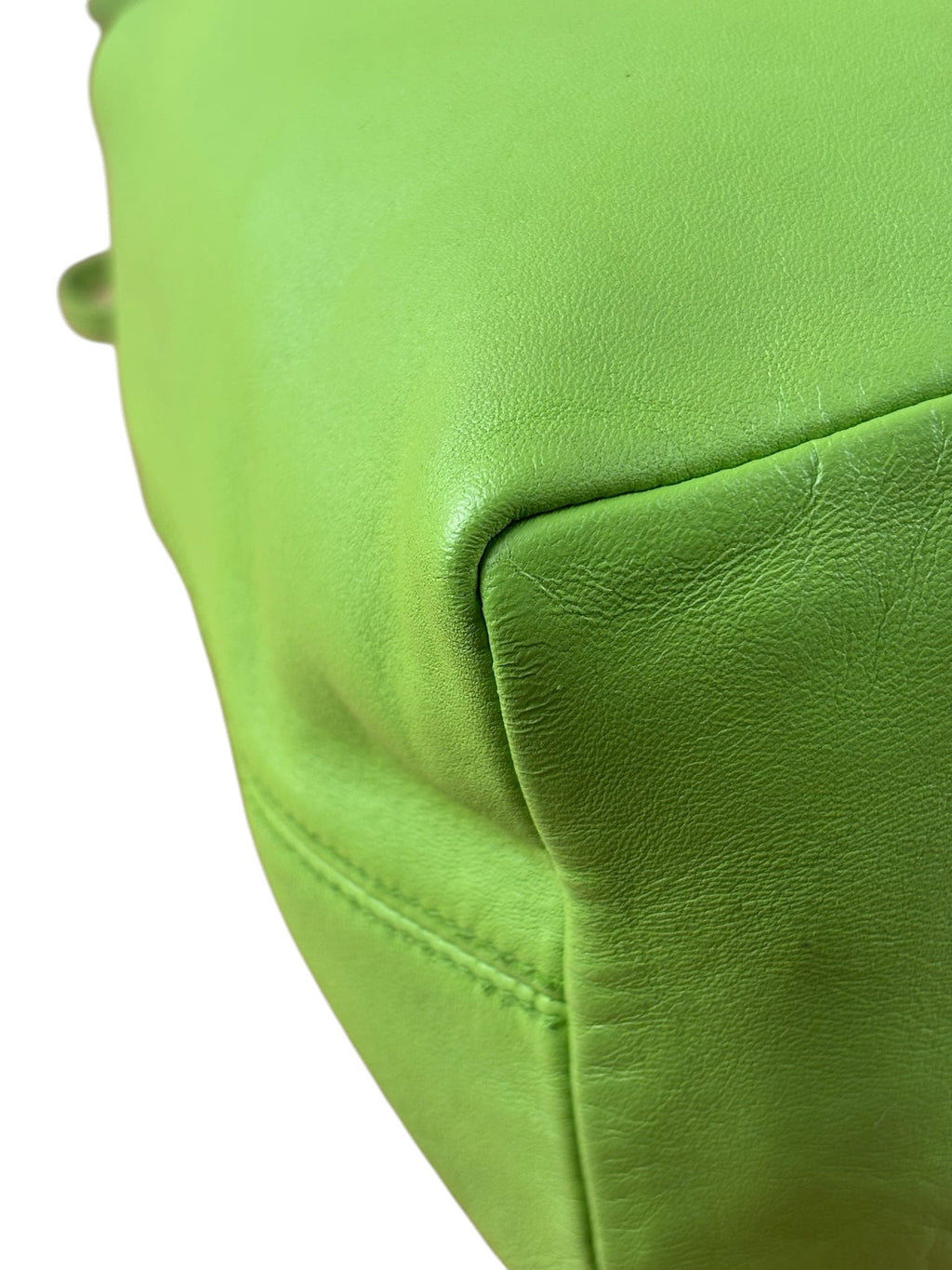 Celine Bright Green Leather Small Bucket Bag