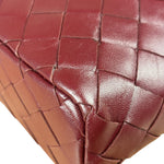Bottega Veneta Burgundy Leather Intrecciato Bang Bang Vanity Two-Way Bag