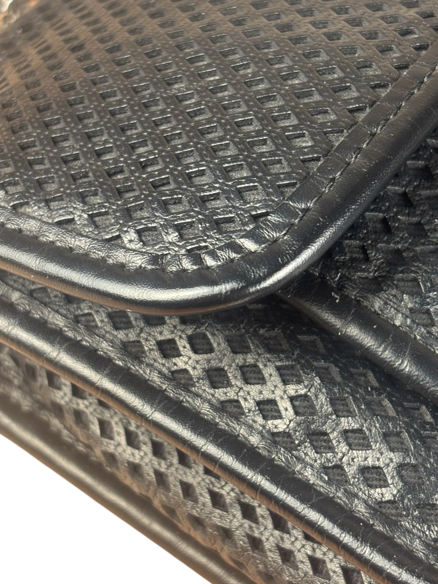 Chanel Black Perforated Leather Up in the Air Flap Bag 2012