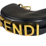 Fendi Vintage Black Leather Nano Fendigraphy Two-Way Bag Replacement Chains