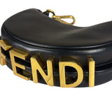 Fendi Vintage Black Leather Nano Fendigraphy Two-Way Bag Replacement Chains