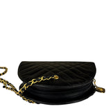 Chanel Vintage Black Quilted Lambskin Half Moon Shoulder Bag 1989