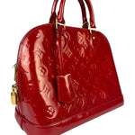 Louis Vuitton Red Vernis Alma MM Handbag
