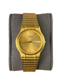 Caravelle Vintage Gold Round Dial Day-Date