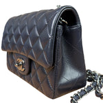 Chanel Iridescent Blue Quilted Leather Mini Flap Bag 2017