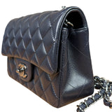 Chanel Iridescent Blue Quilted Leather Mini Flap Bag 2017