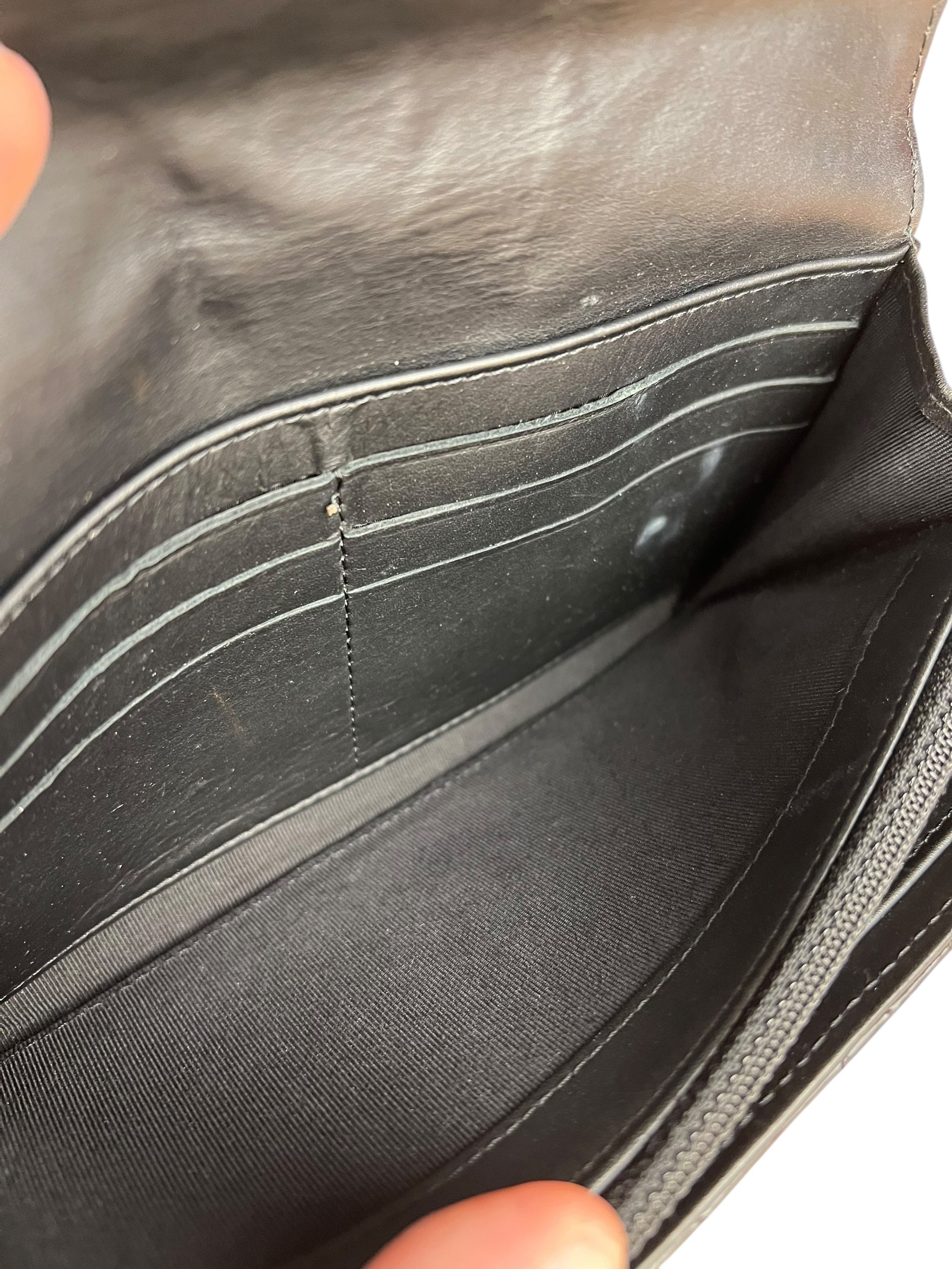 Chanel Black Patent Leather Wallet on Chain 2014