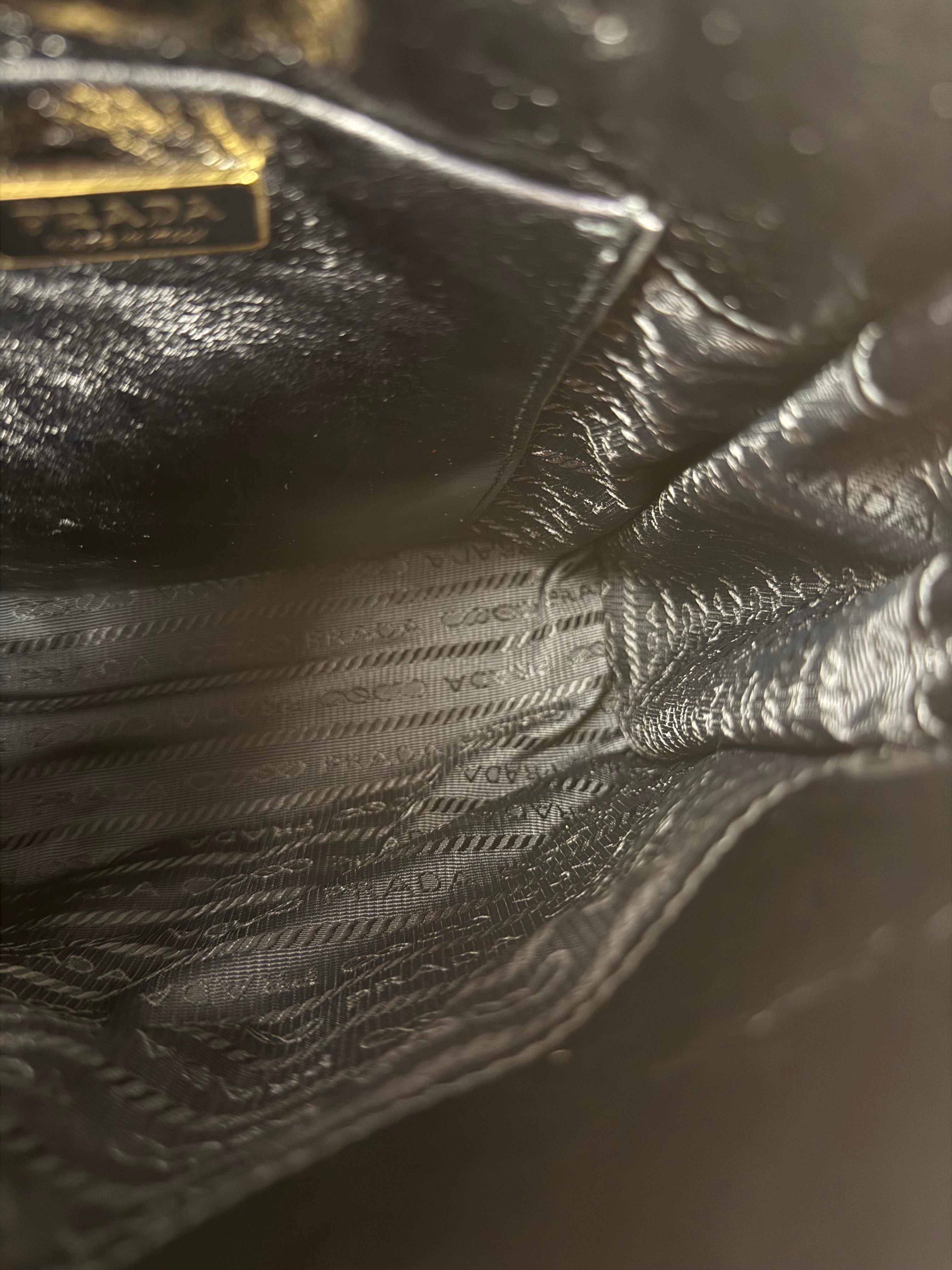 Prada Black Mini Bonnie Leather Shoulder Bag