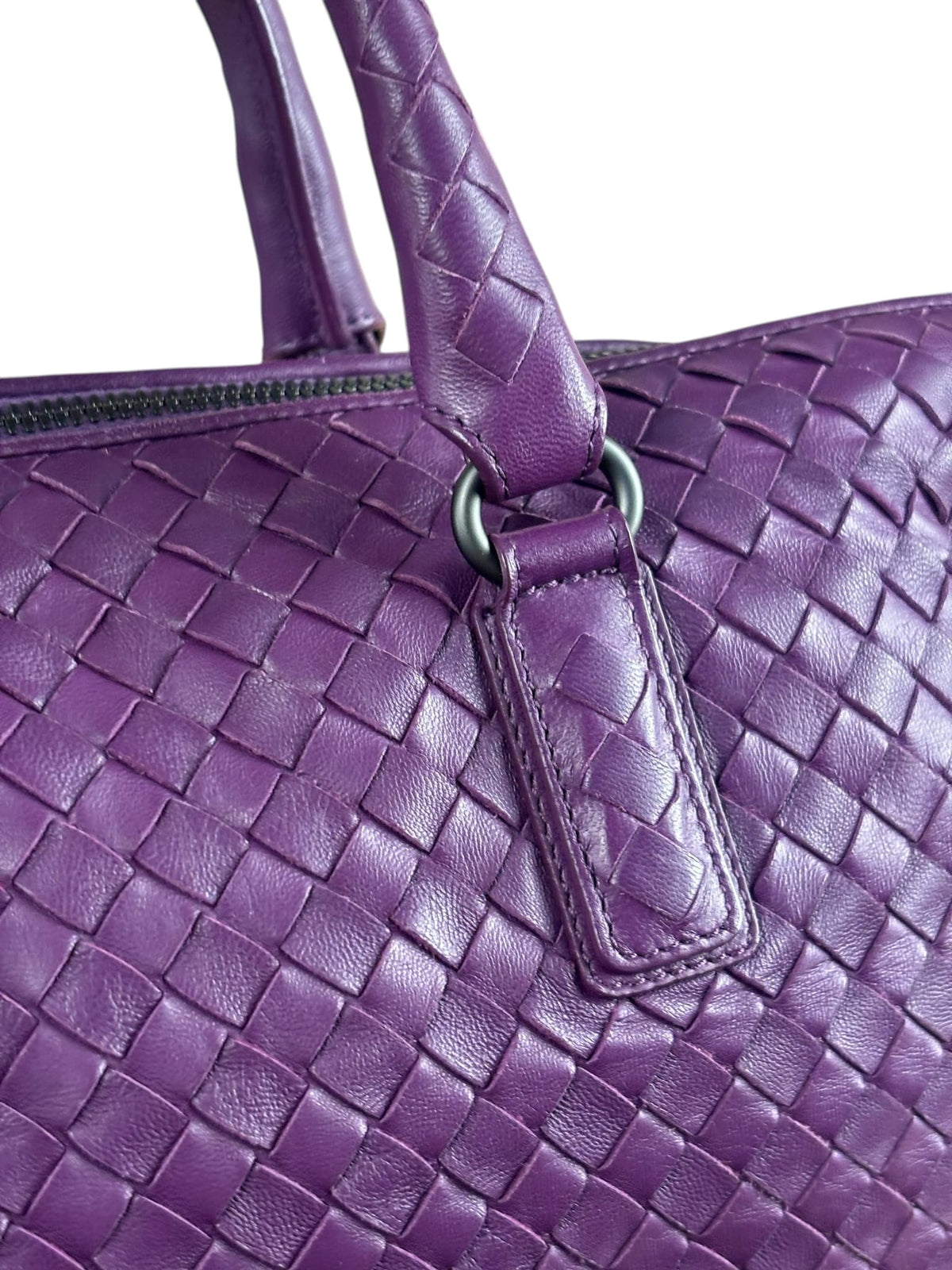 Bottega Veneta Purple Intrecciato Cabat Two-Way Tote
