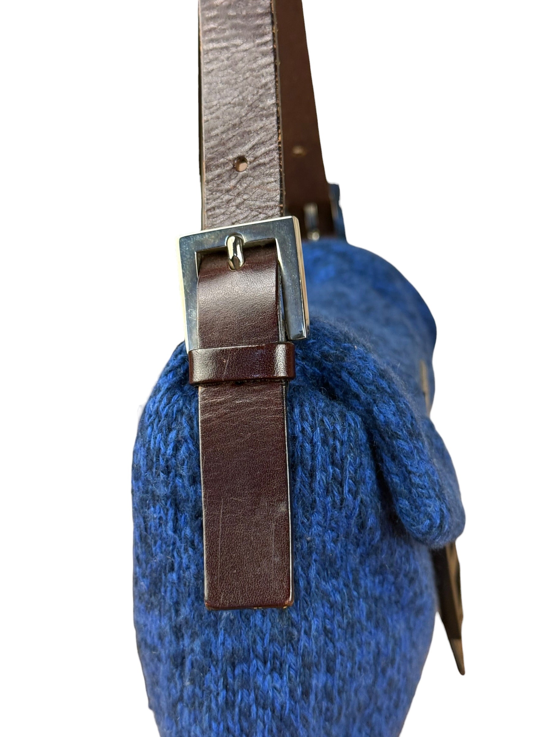 Fendi Vintage Blue Cashmere Baguette