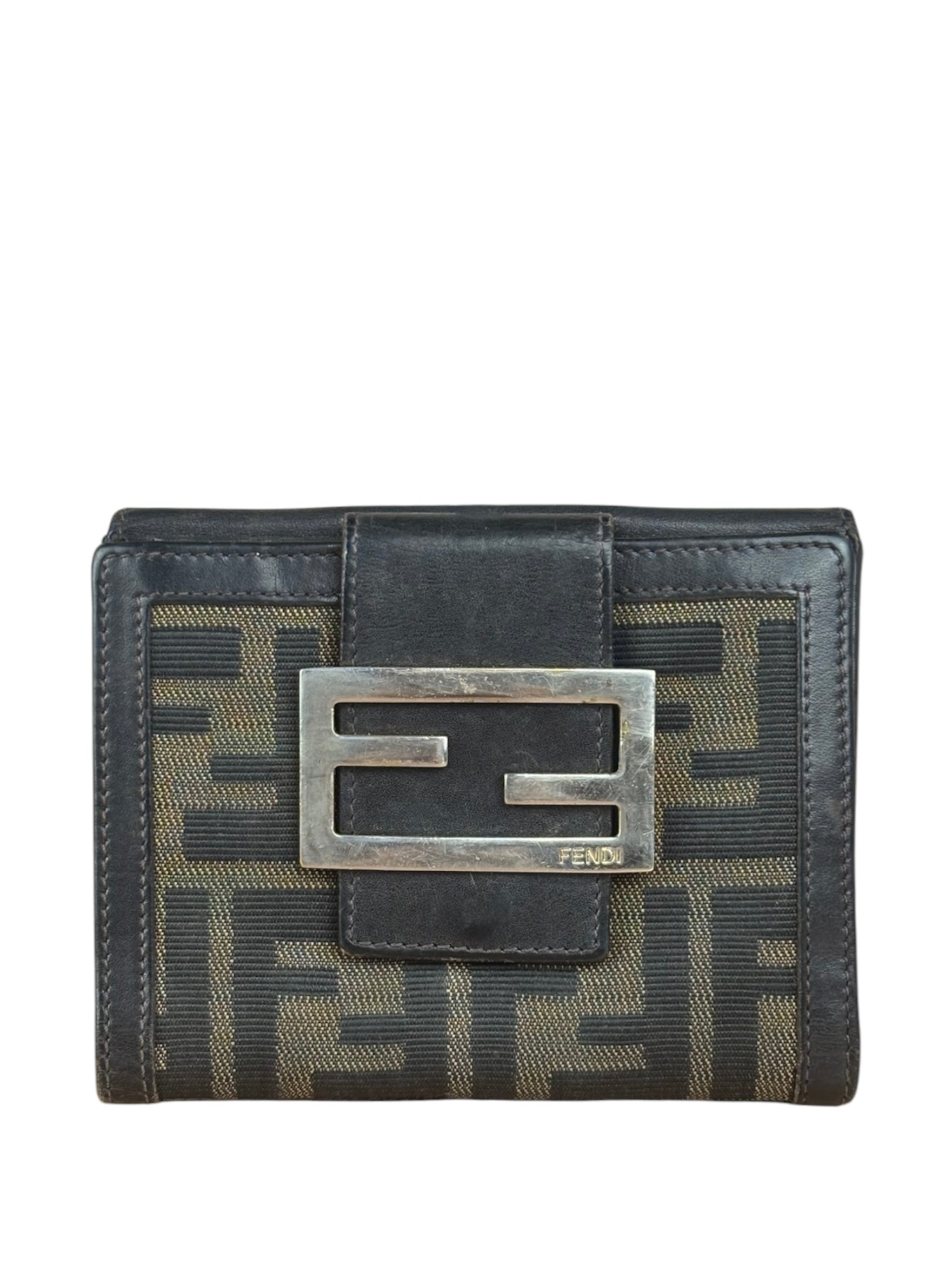 Fendi Vintage Zucca Canvas Compact Wallet
