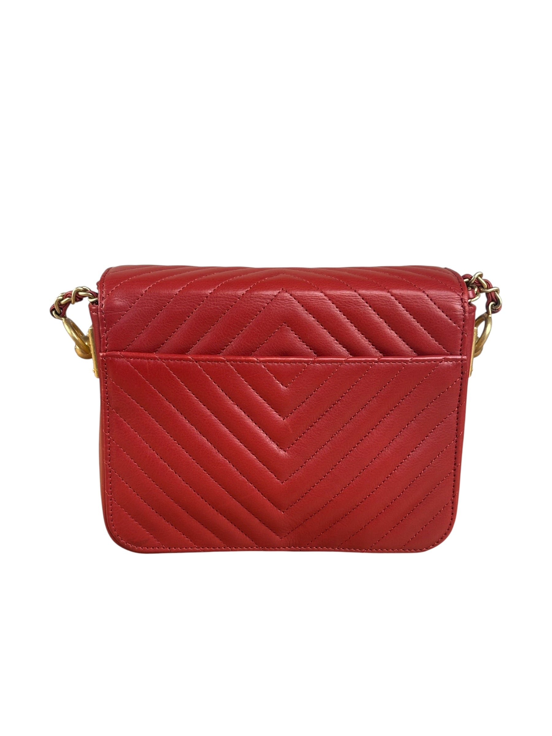 Chanel Red Quilted Leather Rock The Corner Minaudiere Shoulder Bag 2018