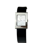 Dior Silver Dial Black Leather Strap D78-100
