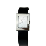 Dior Silver Dial Black Leather Strap D78-100
