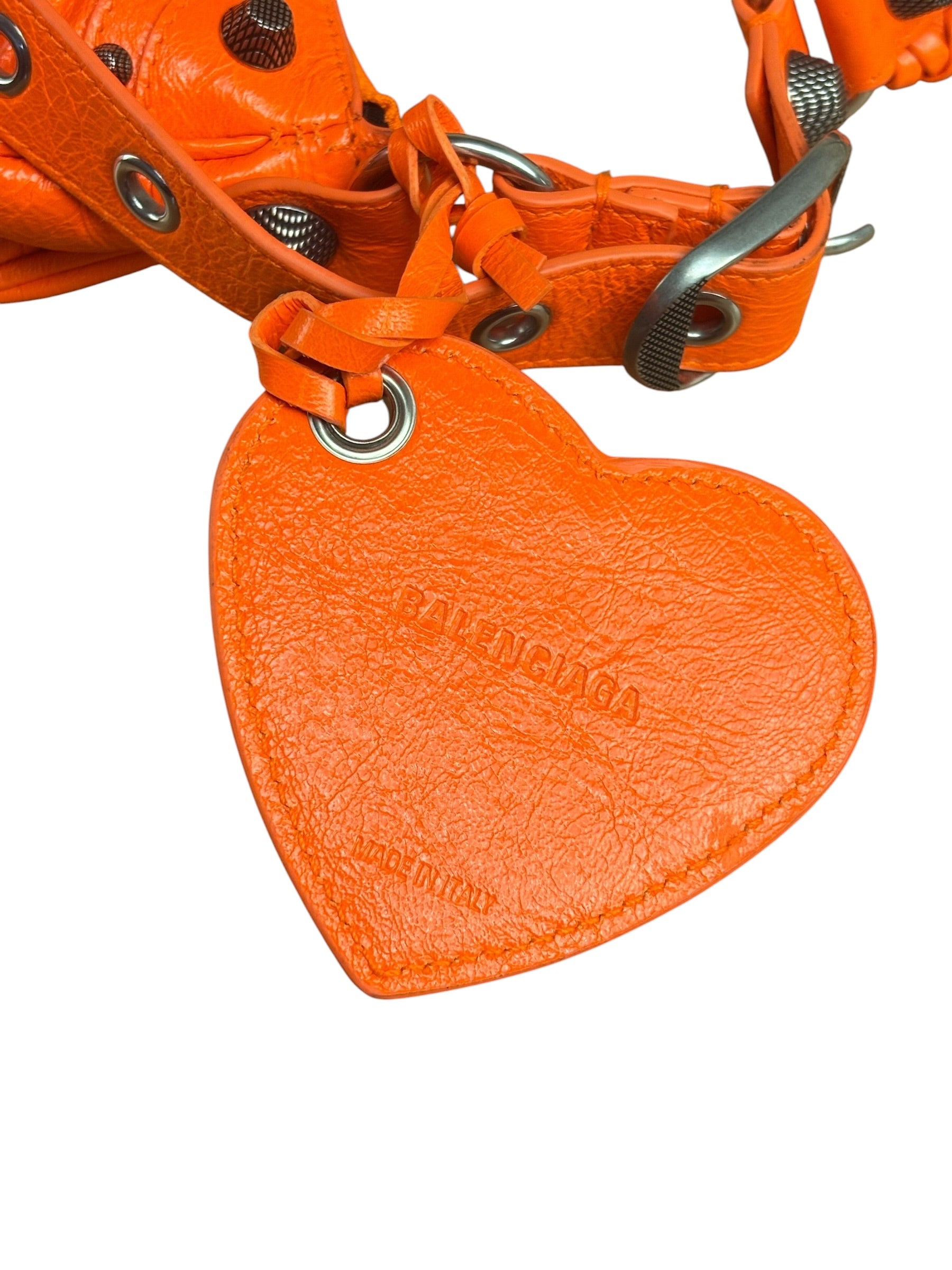 Balenciaga Orange Leather XS Le Cagole Shoulder Bag