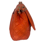 Chanel Orange Quilted Lambskin Flap Bag 2008