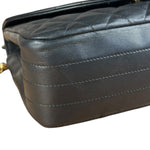 Chanel Black Quilted Half Moon Flap Bag 1990