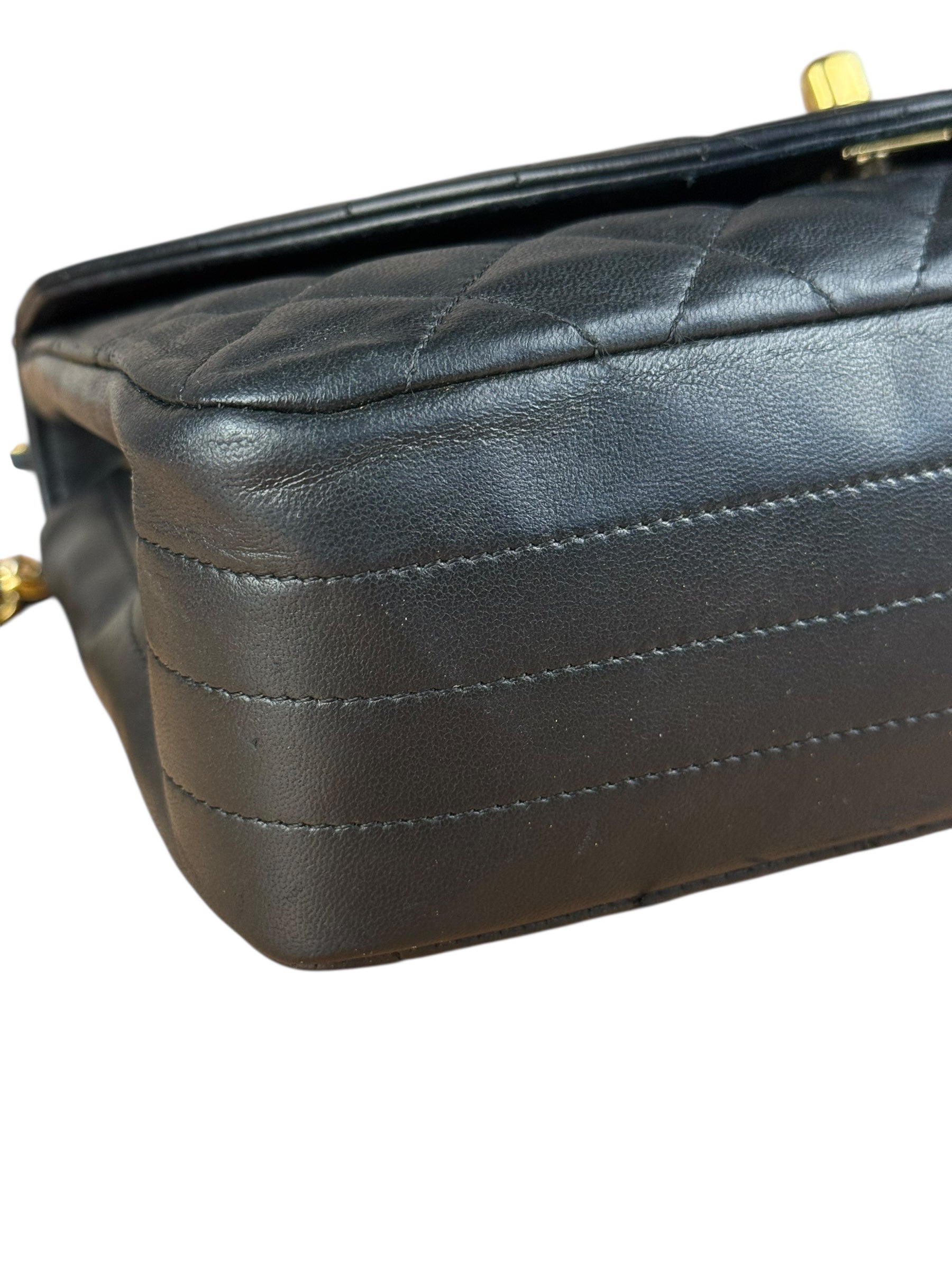 Chanel Black Quilted Half Moon Flap Bag 1990