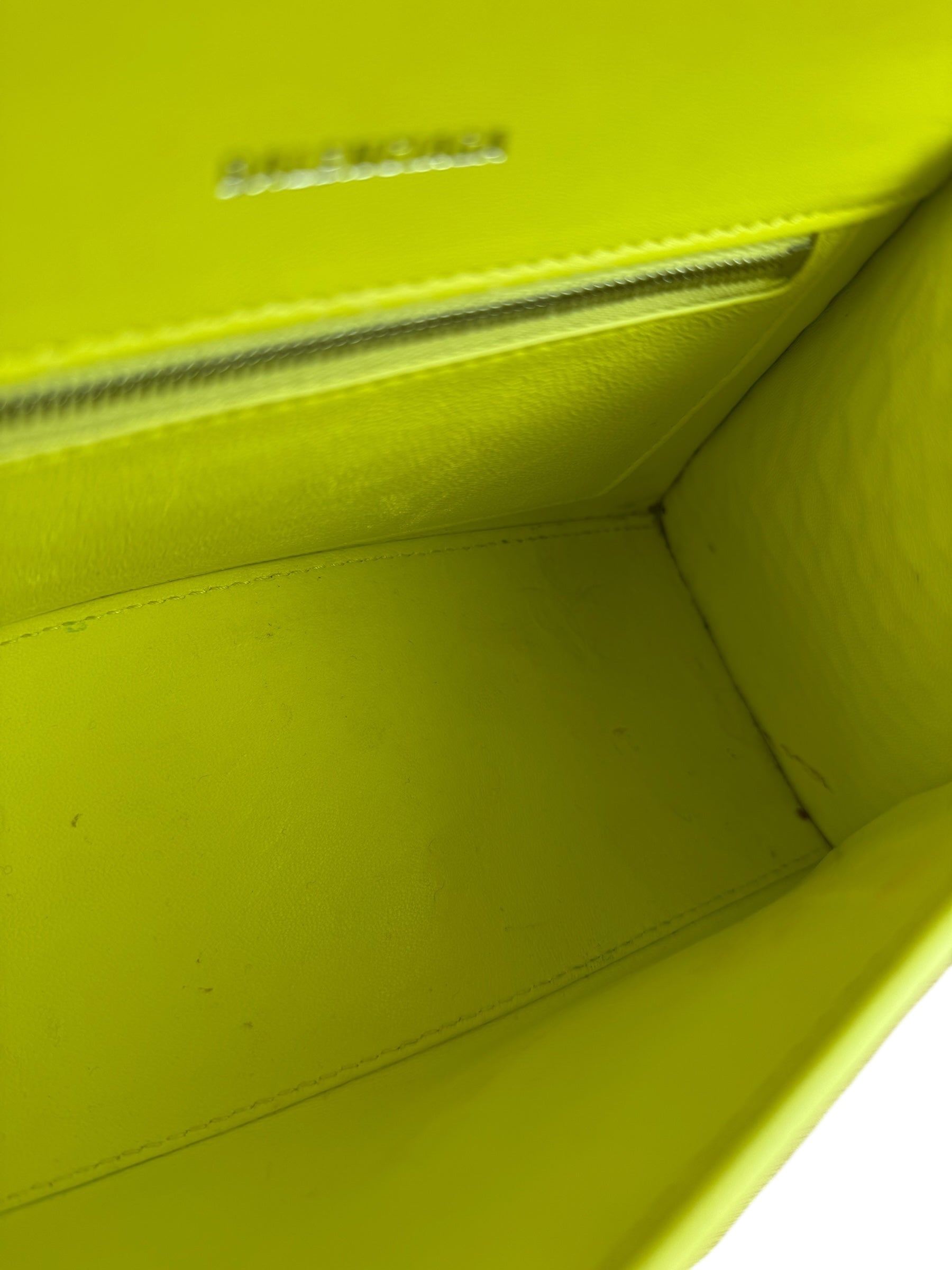 Balenciaga Small Yellow Croc Hourglass 2Way