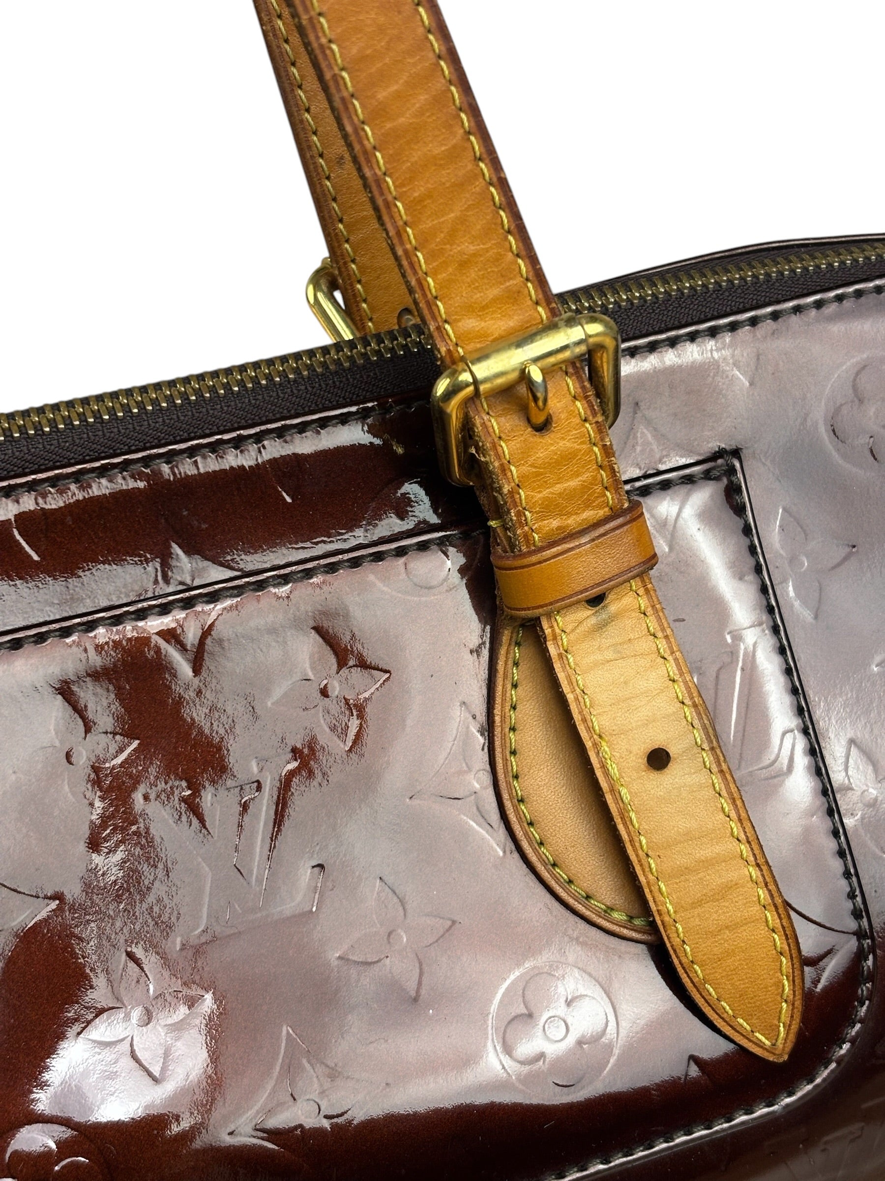 Louis Vuitton Burgundy Monogram Vernis Rosewood Avenue Handbag