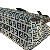 Fendi FF Buckle Navy Zucca Tote Handbag