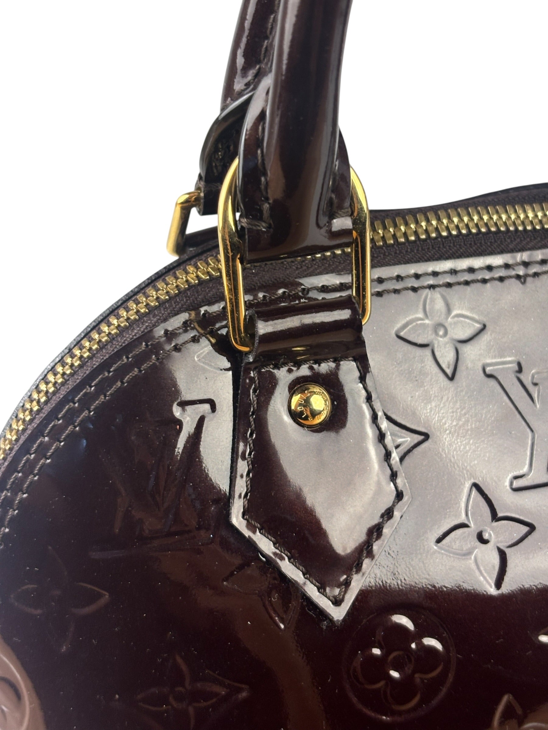 Louis Vuitton Amarante Vernis Alma BB Two-Way Bag