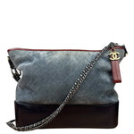 Chanel Bicolor Quilted Suede Leather Trim Medium Gabrielle Hobo Bag 2017