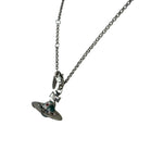 Vivienne Westwood Blue Sovereign Orb Pendant Silver-Toned Necklace