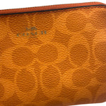 Coach Orange Leather Corner Zip Wristlet