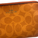 Coach Orange Leather Corner Zip Wristlet
