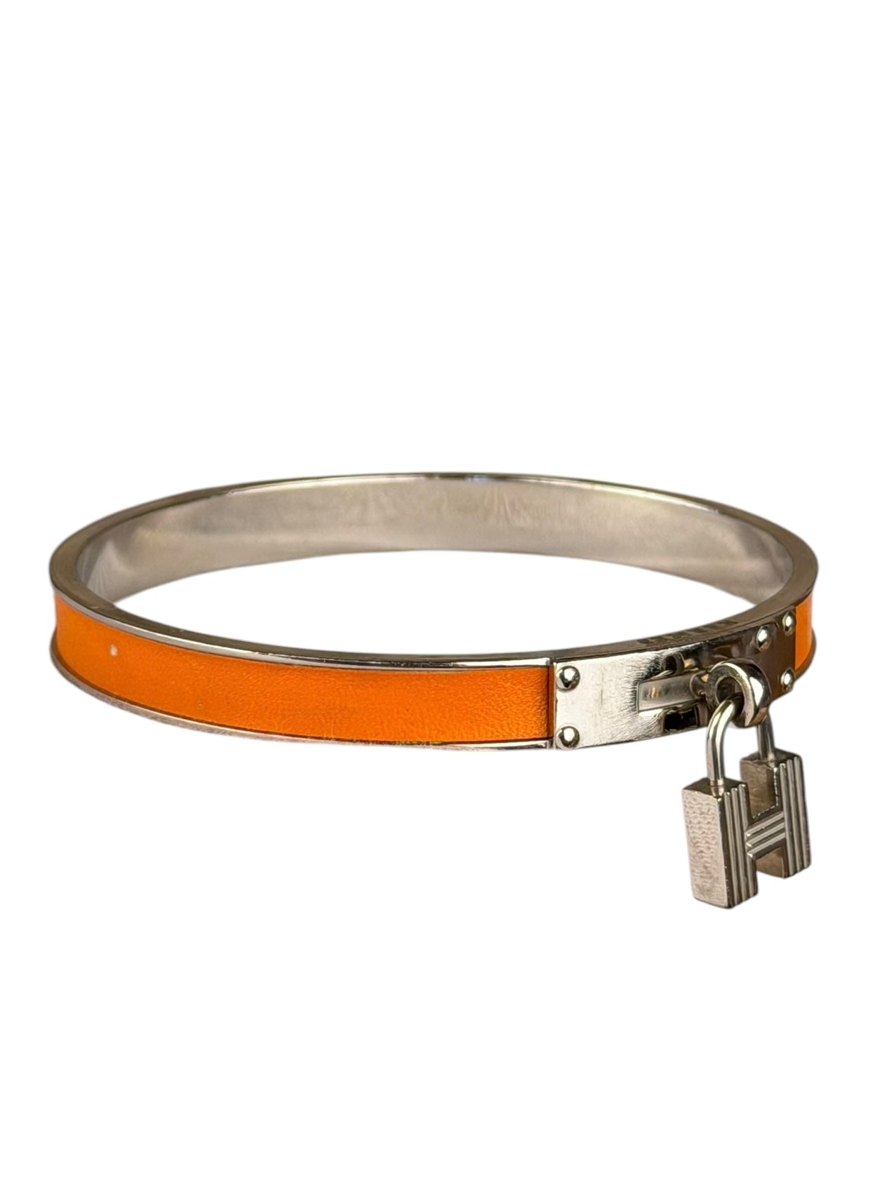 Hermes Orange Kelly H Lock Mini Clic Bracelet
