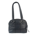 Chanel Navy Chocolate Bar Square Quilt LAX Bowler Bag 2004
