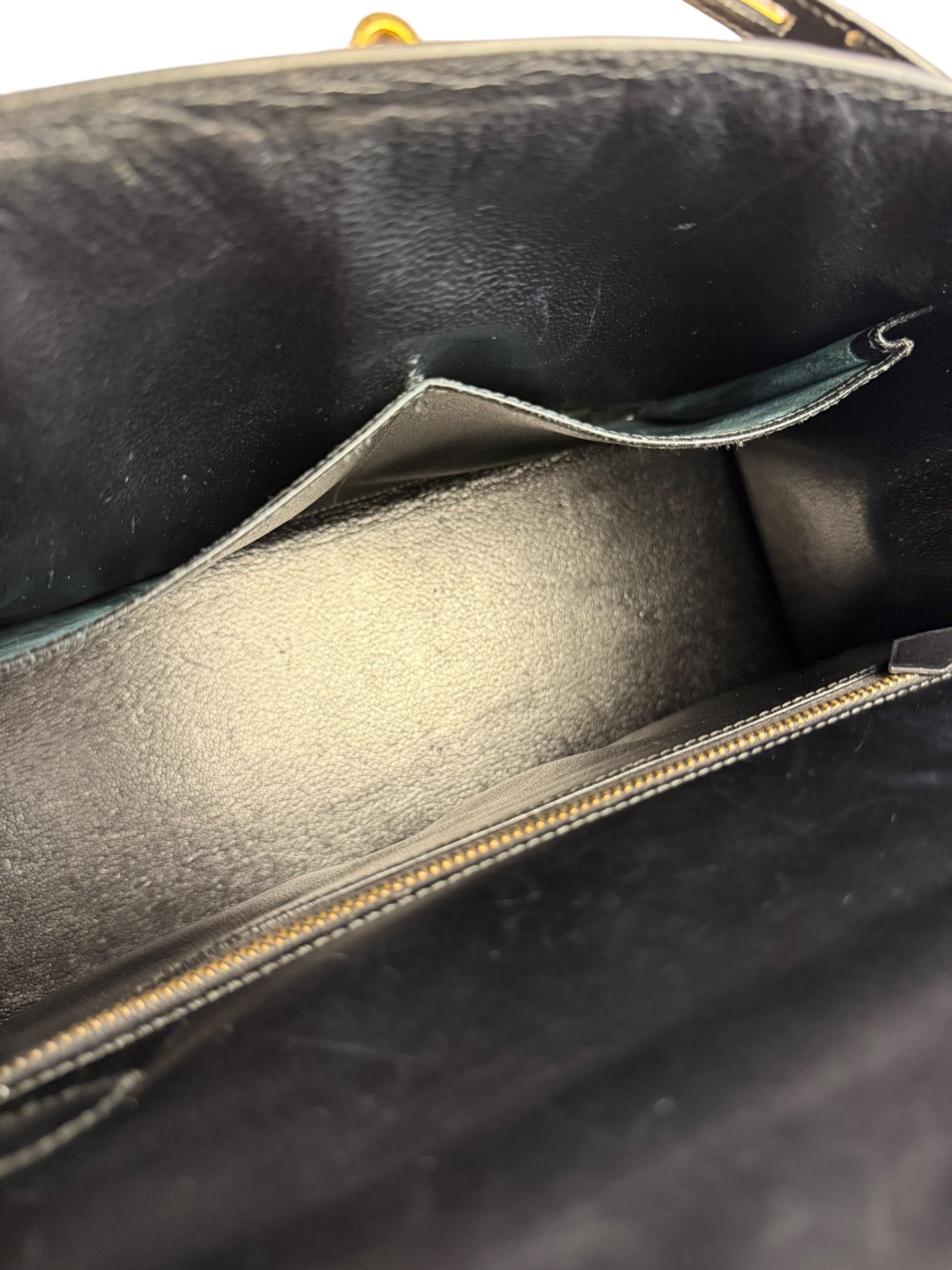 Hermes Kelly 32 Black Box Leather 1991