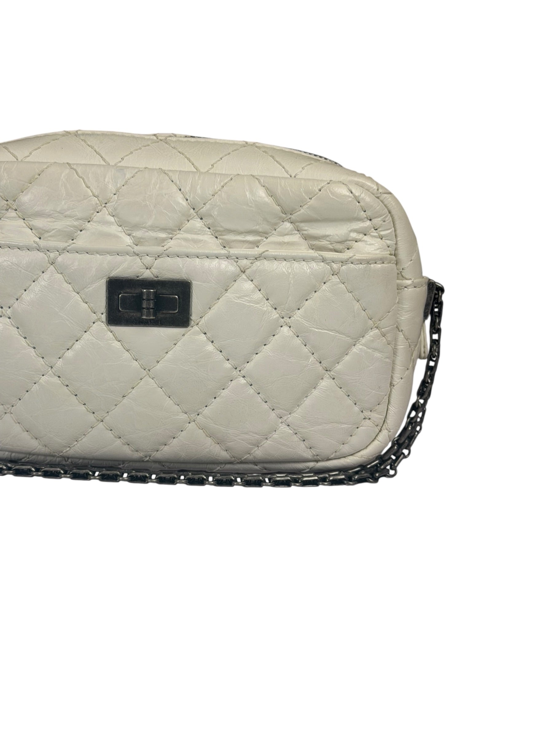 Chanel White Quilted Mini Reissue Camera Bag 2018