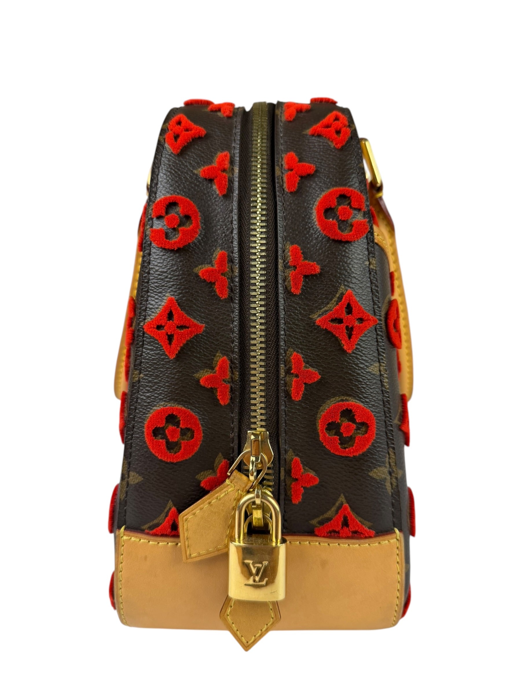 Louis Vuitton Limited Edition Deauville Cube Rosso Handbag Red