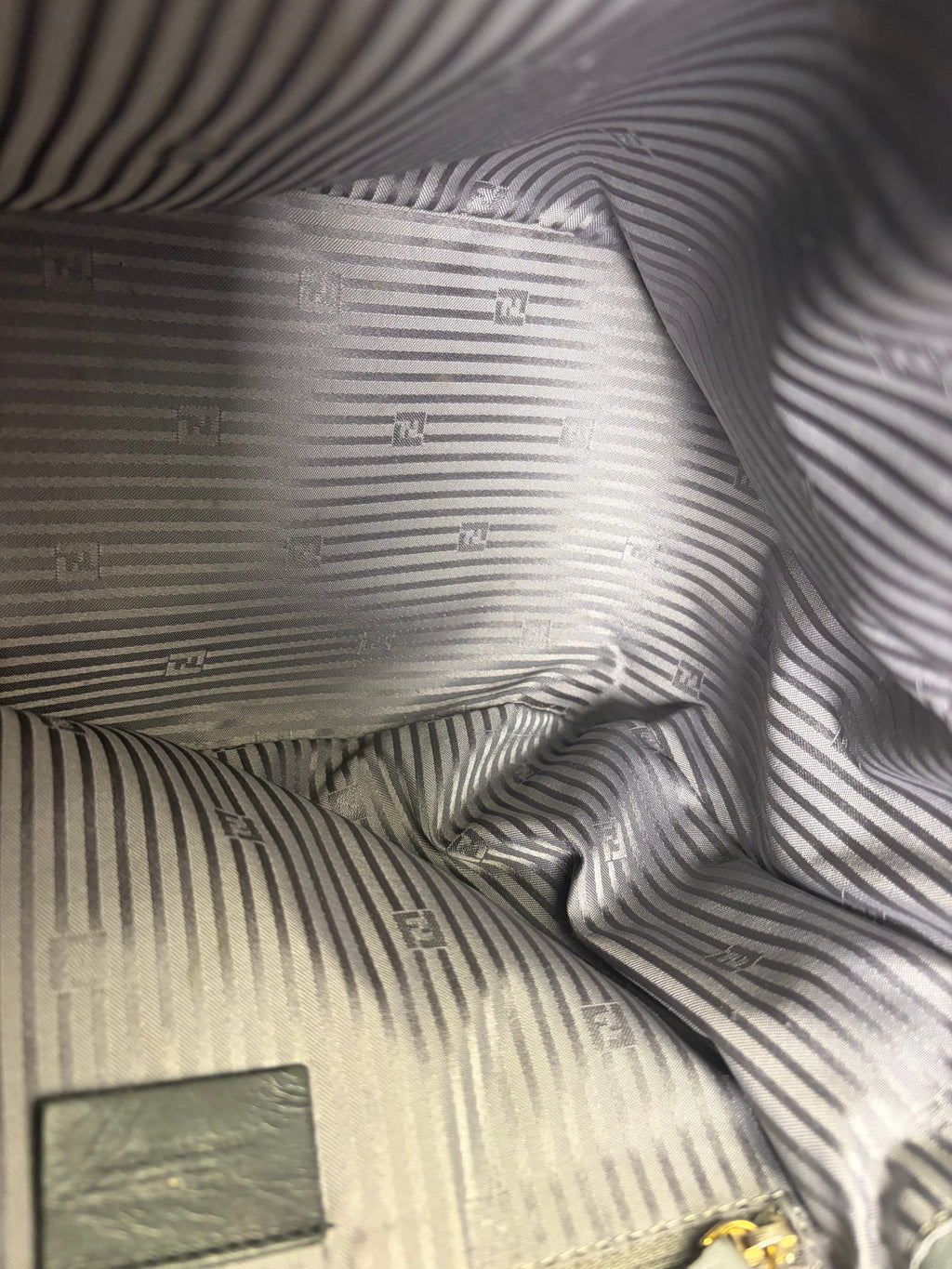 Fendi Grey Leather Shoulder Bag