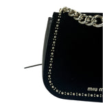 Miu Miu Dahlia Studded Black Velour Two-way Bag