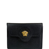 Versace Black Calfskin La Medusa Flap Card Holder
