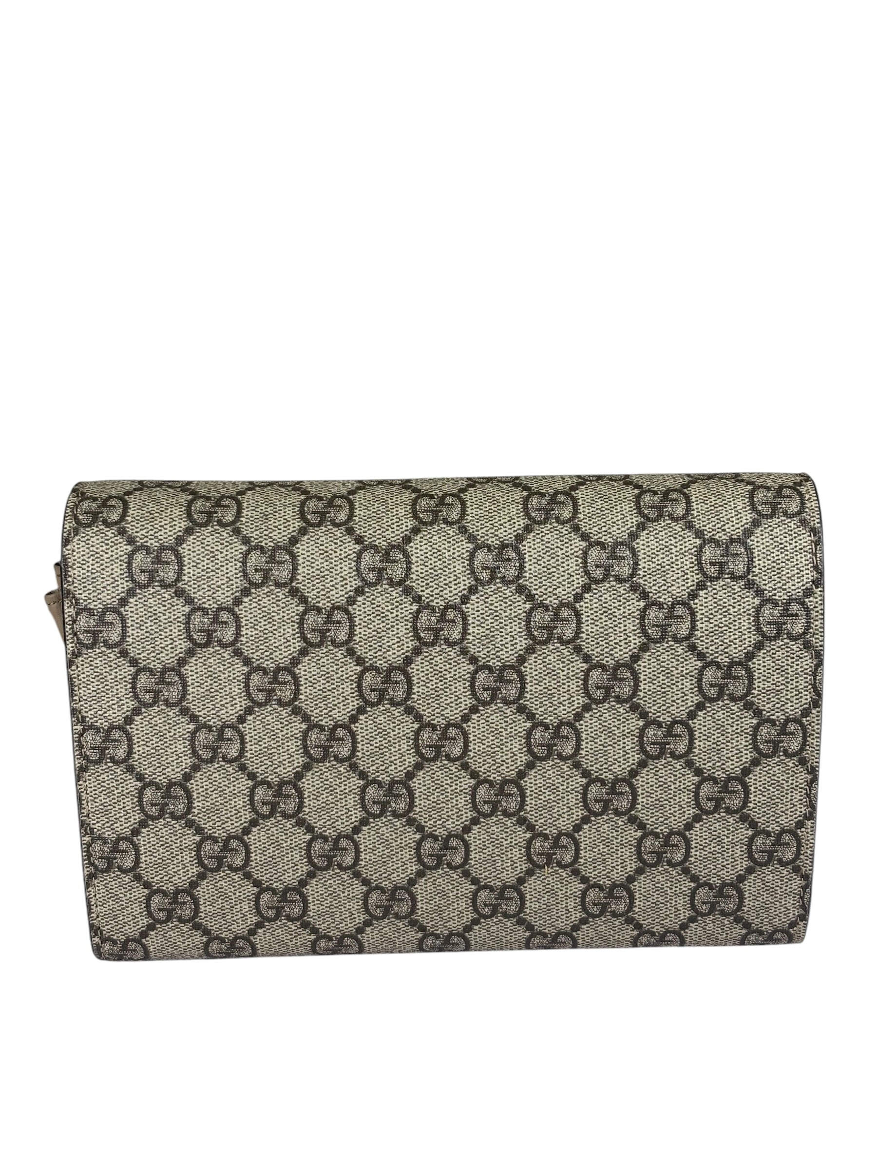 Gucci Beige Leather GG Dionysus Small Wallet On Chain