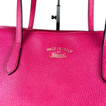 Gucci Hot Pink Pebbled Leather Swing Tote