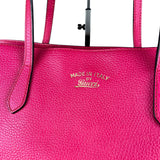 Gucci Hot Pink Pebbled Leather Swing Tote