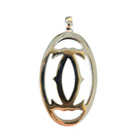 Cartier 2C Silver Color Logo Charm