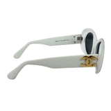 Chanel White Oval Sunglasses