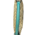 Gucci GG Vintage Canvas Turquoise Trim Hobo Bag