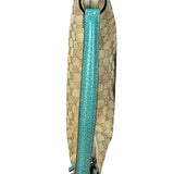 Gucci GG Vintage Canvas Turquoise Trim Hobo Bag