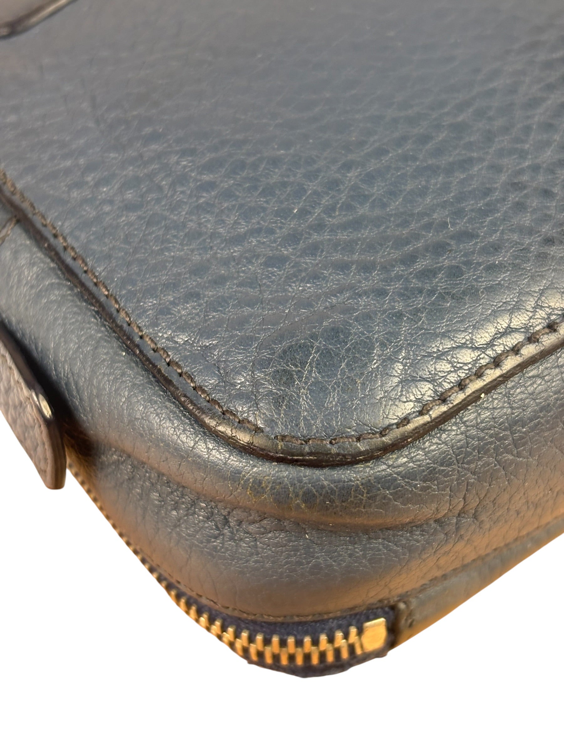 Prada Navy Blue Leather Camera Bag