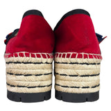 Gucci Red Velvet Pilar Platform Espadrilles